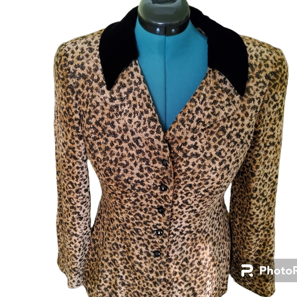 Vintage Animal print Suit Size 14 - Picture 1 of 12